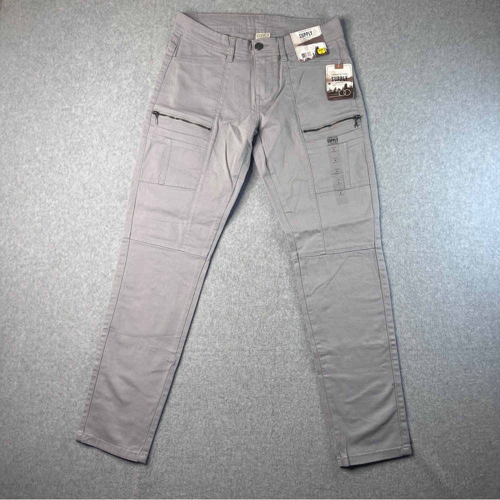London Fog Women’s Utility Pants‎ Ultimate Gray Pockets New size 4 Stretch